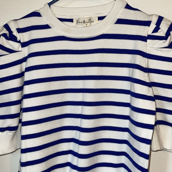 🌹NWOT:VINE & LOVE PUUFED SHORT SLEEVES KNIT SWEATER - Picture 3 of 7